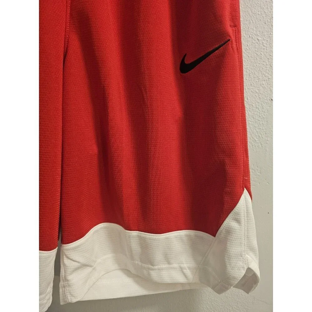 Nike Men's Dri-FIT Icon Basketball Shorts Pockets Red & White Size SM BRAND NEW